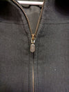 Black Zip-Front Wool-Blend Coat
