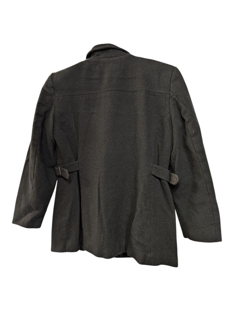Black Zip-Front Wool-Blend Coat