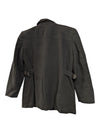 Black Zip-Front Wool-Blend Coat