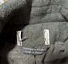 Black Zip-Front Wool-Blend Coat
