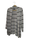 Lily Morgan Grey & Black Striped Open-Front Cardigan