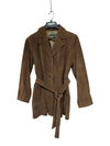 Guillaume Brown Genuine Leather Belted Jacket