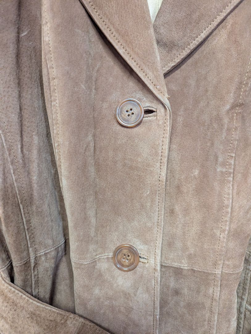 Guillaume Brown Genuine Leather Belted Jacket