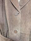 Guillaume Brown Genuine Leather Belted Jacket