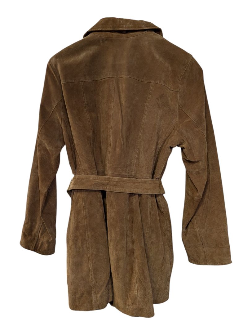 Guillaume Brown Genuine Leather Belted Jacket
