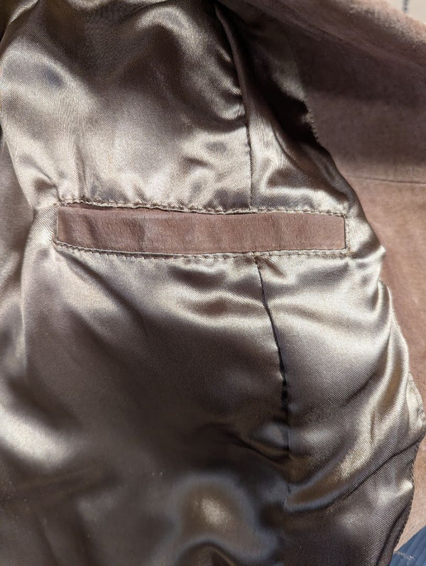 Guillaume Brown Genuine Leather Belted Jacket
