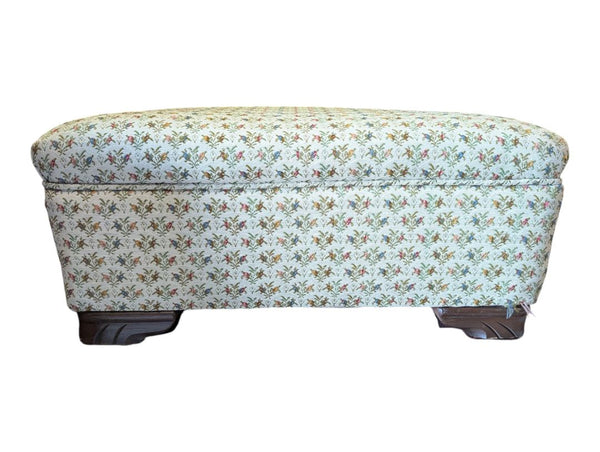 Floral Upholstered Footstool Ottoman