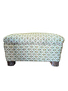Floral Upholstered Footstool Ottoman
