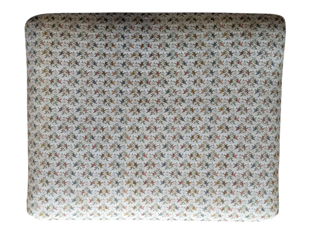Floral Upholstered Footstool Ottoman