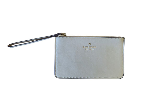 Kate Spade New York Cream Leather Zip Wristlet Wallet