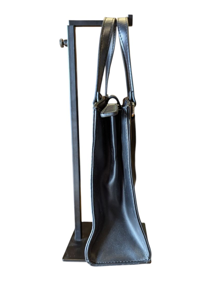 GUESS Black Faux Leather Tote Bag