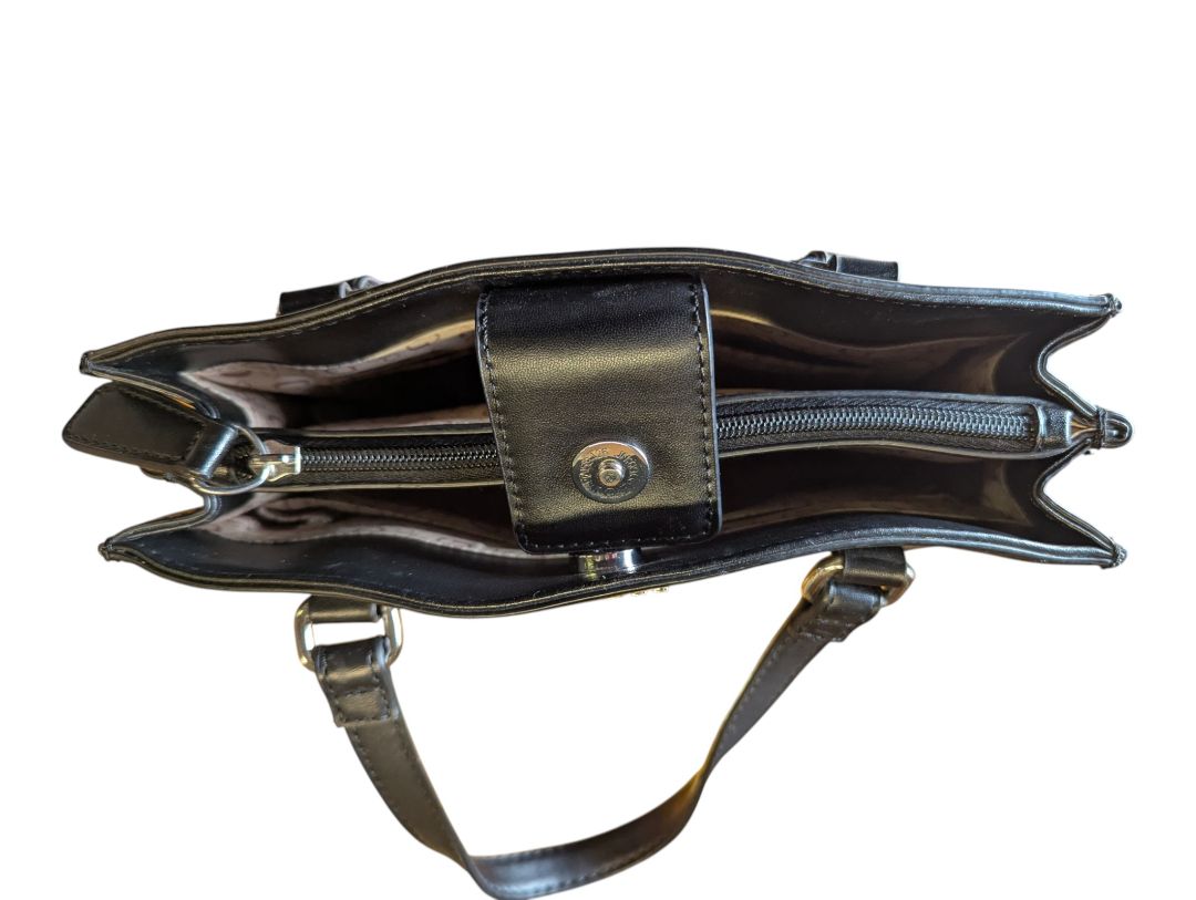 GUESS Black Faux Leather Tote Bag