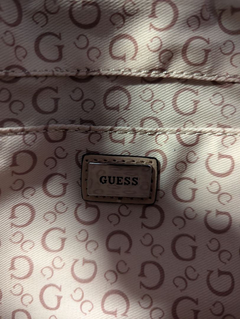 GUESS Black Faux Leather Tote Bag