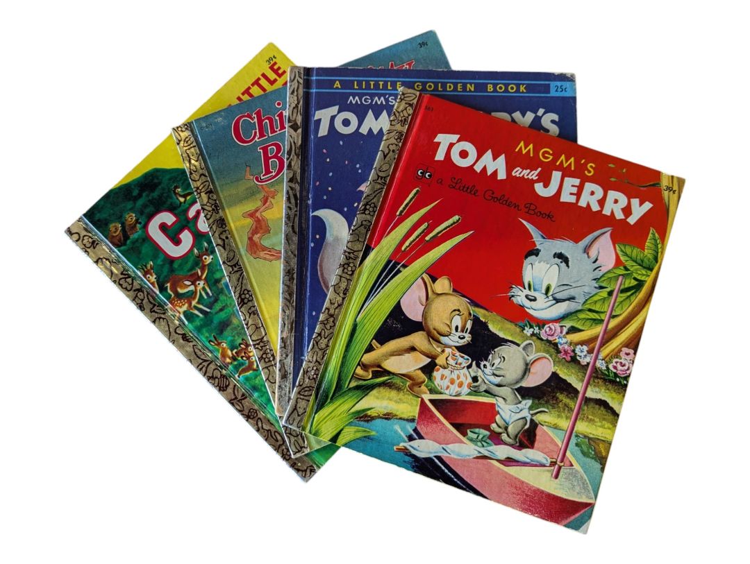 Vintage Little Golden Books Lot of 4 – The Little Red Caboose, Chitty Chitty Bang Bang & Tom and Jerry
