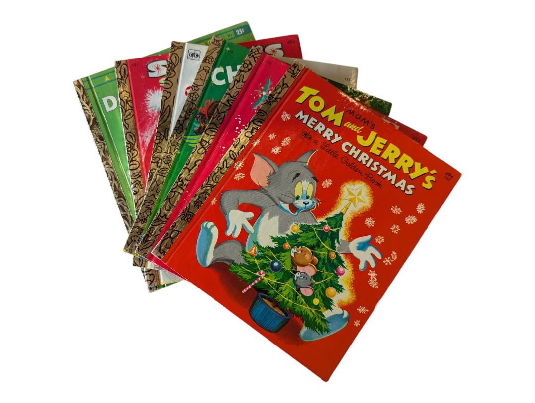 Vintage Little Golden Book Christmas Lot of 6 – Disney, Tom & Jerry, Santa & Holiday Stories