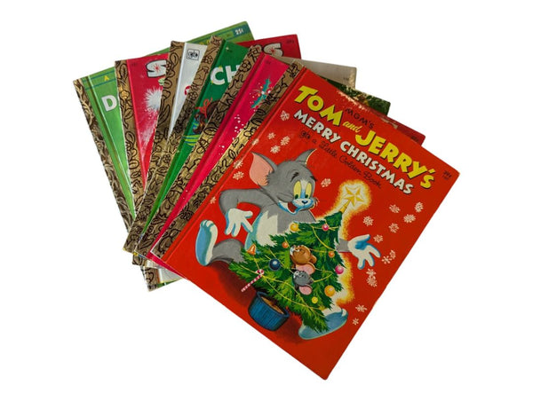 Vintage Little Golden Book Christmas Lot of 6 – Disney, Tom & Jerry, Santa & Holiday Stories