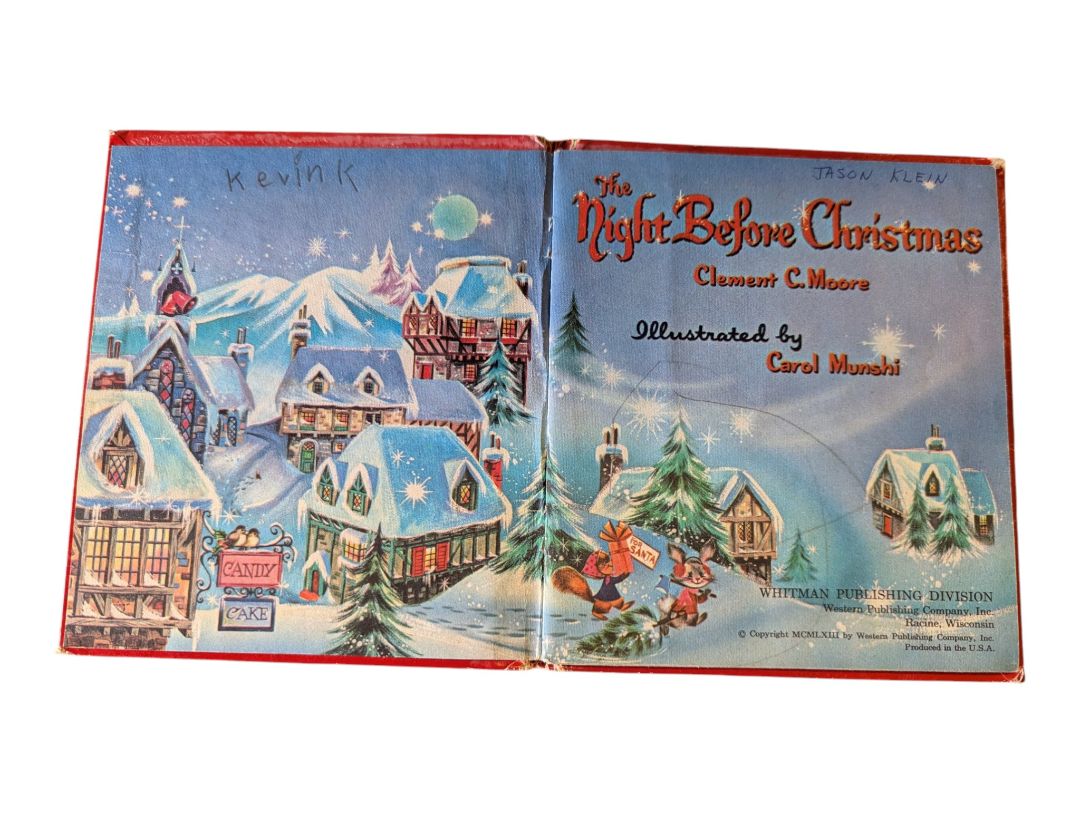 Vintage Children’s Book Lot of 2 – The Night Before Christmas & Mother Goose