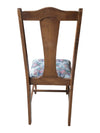 Set of 4 Vintage Wood Dining Chairs with Floral Upholstered Seats