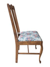Set of 4 Vintage Wood Dining Chairs with Floral Upholstered Seats