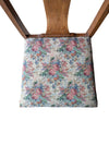 Set of 4 Vintage Wood Dining Chairs with Floral Upholstered Seats
