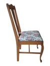 Set of 4 Vintage Wood Dining Chairs with Floral Upholstered Seats