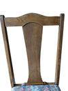 Set of 4 Vintage Wood Dining Chairs with Floral Upholstered Seats