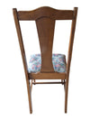 Set of 4 Vintage Wood Dining Chairs with Floral Upholstered Seats