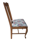 Set of 4 Vintage Wood Dining Chairs with Floral Upholstered Seats