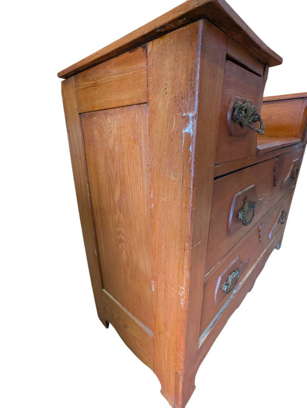 Antique Wooden Vanity Dresser with Mirror