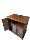 Wooden Media Cabinet / TV Stand with Glass Doors