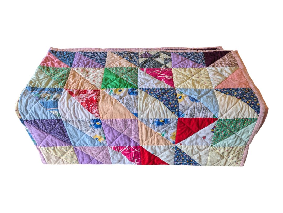 Handmade Patchwork Quilt in Pink Floral & Pastel Fabrics