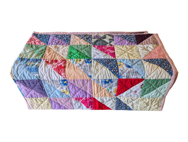 Handmade Patchwork Quilt in Pink Floral & Pastel Fabrics