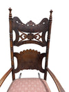 Antique Carved Wooden Upholstered Rocking Chair