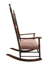 Antique Carved Wooden Upholstered Rocking Chair