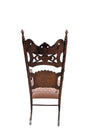 Antique Carved Wooden Upholstered Rocking Chair