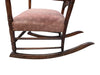 Antique Carved Wooden Upholstered Rocking Chair