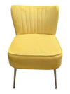 Pair of Yellow Upholstered Accent Chairs with Decorative Vase