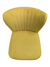 Pair of Yellow Upholstered Accent Chairs with Decorative Vase