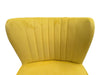 Pair of Yellow Upholstered Accent Chairs with Decorative Vase