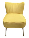 Pair of Yellow Upholstered Accent Chairs with Decorative Vase