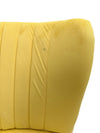 Pair of Yellow Upholstered Accent Chairs with Decorative Vase