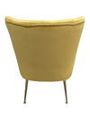 Pair of Yellow Upholstered Accent Chairs with Decorative Vase