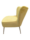 Pair of Yellow Upholstered Accent Chairs with Decorative Vase
