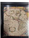 Framed Antique-Style World Map Puzzle Wall Art