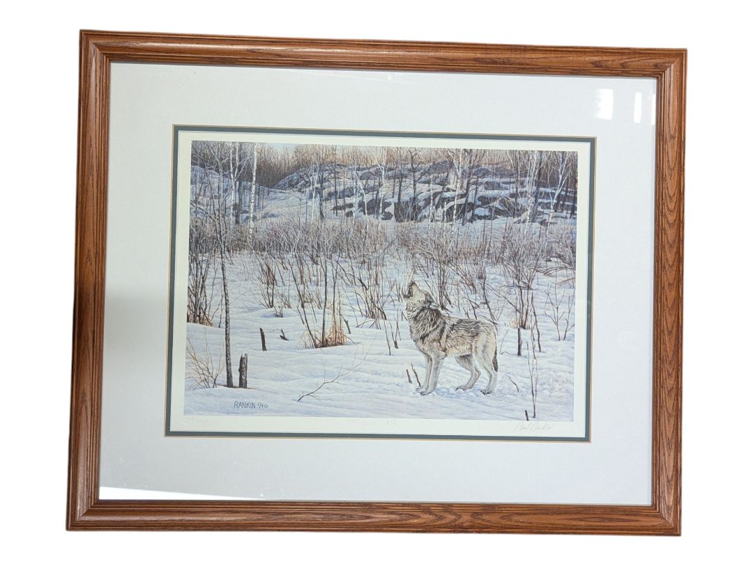 Framed Rankin “Mystical Call” Wolf Print