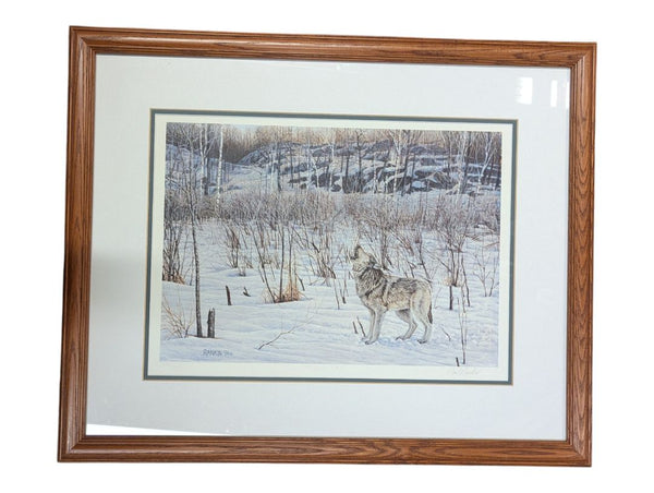 Framed Rankin “Mystical Call” Wolf Print