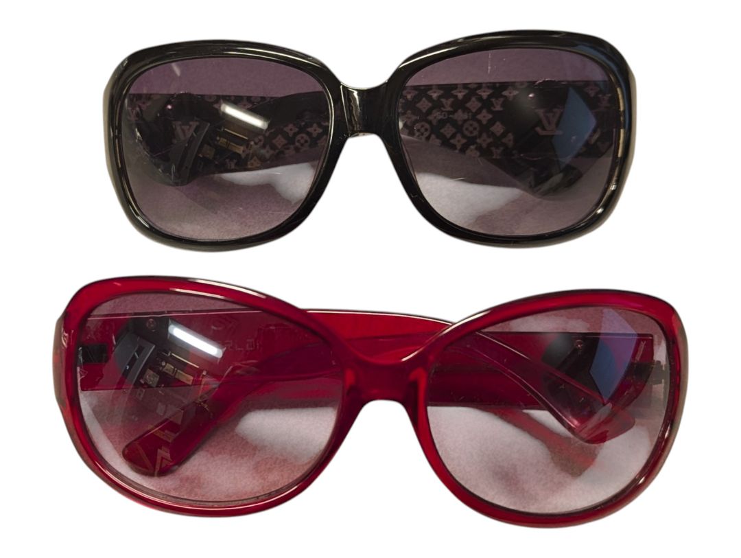 Lot of 2 Fashion Sunglasses – Marked as KARLDI & LV-Style Pattern Sunglasses