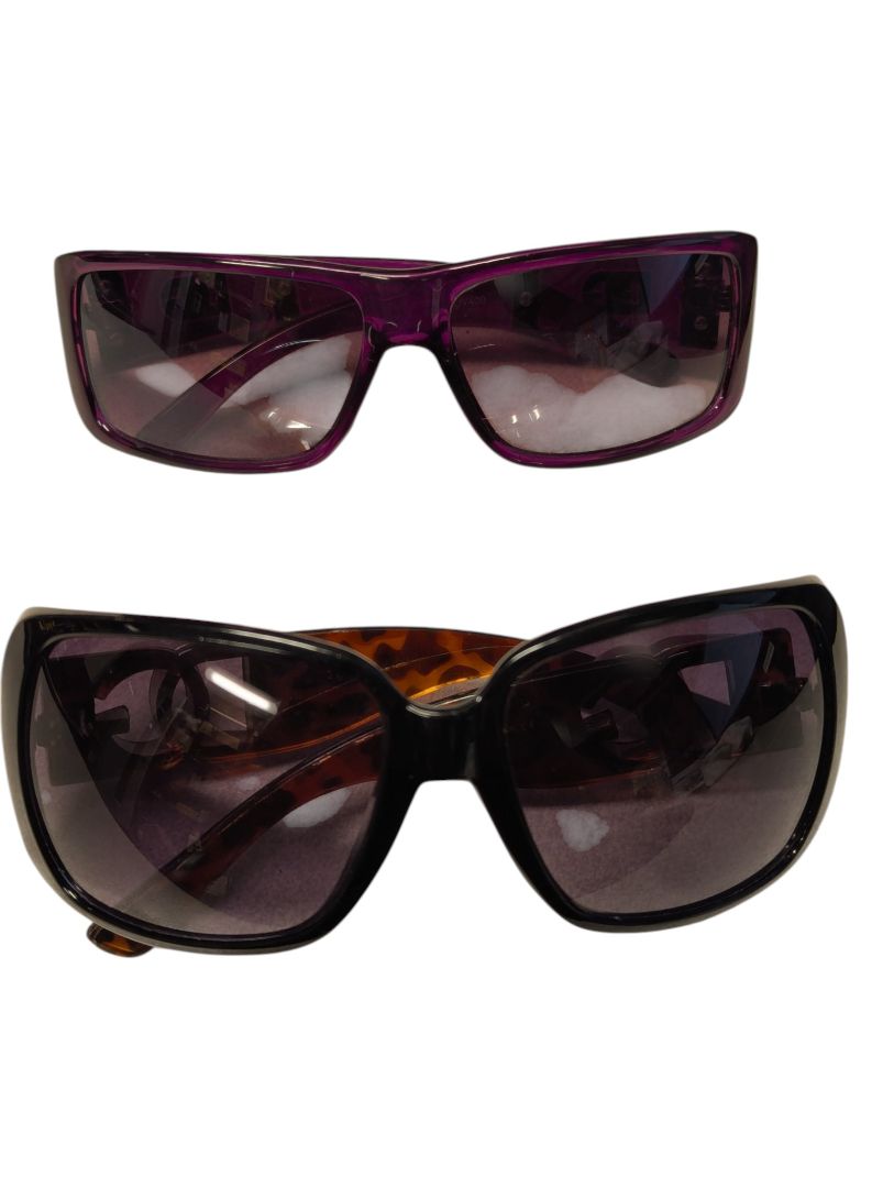 Lot of 2 Fashion Sunglasses – Marked as DG Purple & Tortoise-Arm Styles