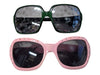 Lot of 2 Fashion Sunglasses – Pink Rhinestone-Accent & Green/Black Cherry-Pattern Arm Styles