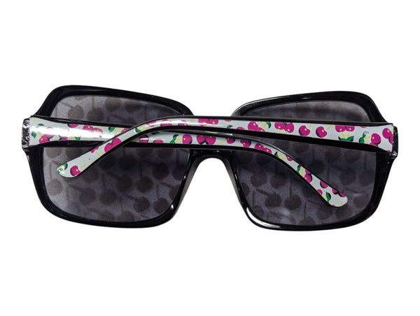Lot of 2 Fashion Sunglasses – Pink Rhinestone-Accent & Green/Black Cherry-Pattern Arm Styles